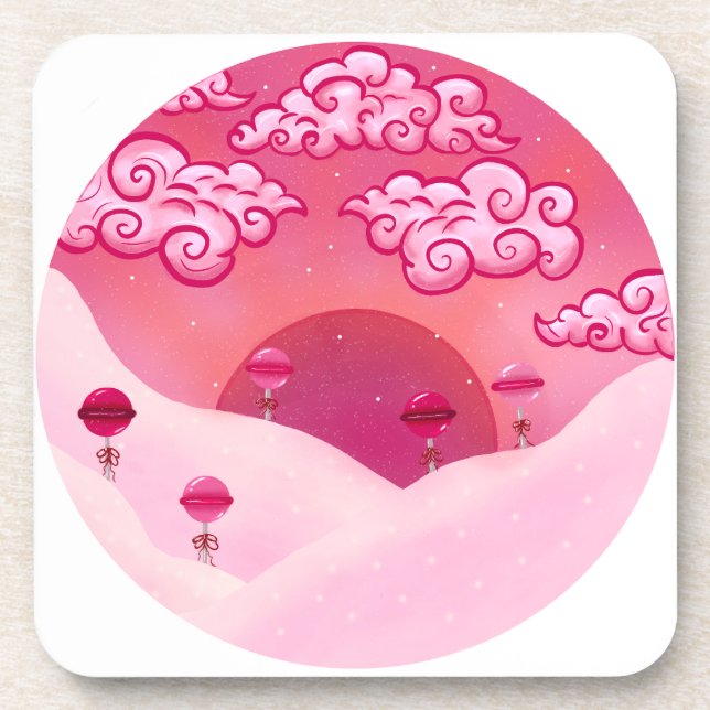 Porta-copo Lolipps e nuvens bonito (Frente)