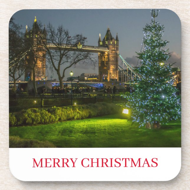 Porta-copo Londres nas portas copos de Natal (Frente)