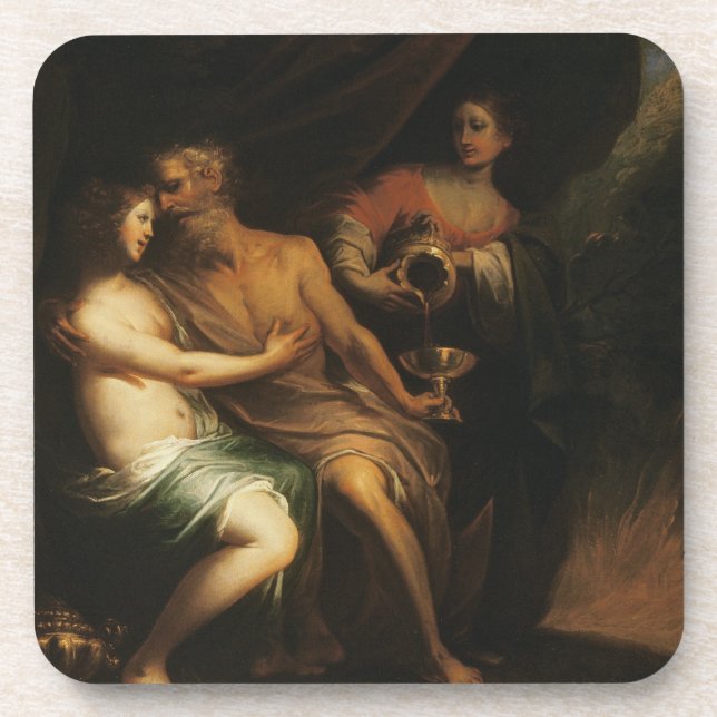 Porta-copo Lote e suas filhas (óleo em canvas) 3 (Frente)