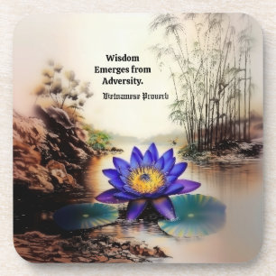 Porta-copo Lotus Azul Emergindo das Águas Mortas (Vietnamita)