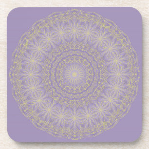 Porta-copo Lotus Mandala em Lilac e Dourado