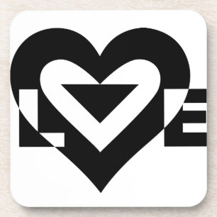 Porta-copo Love Black Graphic