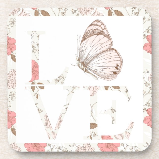 Porta-copo Love Butterfly Floral (Frente)