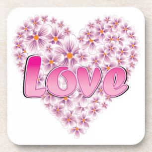 Porta-copo Love Daisy Heart Pink