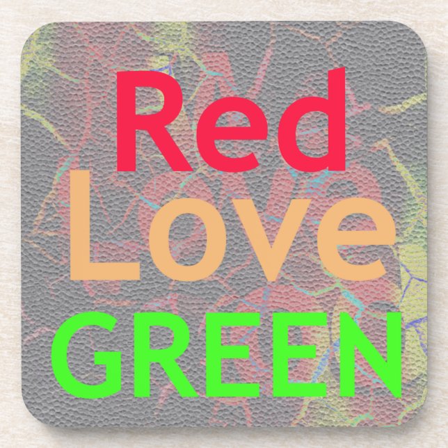 PORTA-COPO LOVE RED GOLDEN GREEN (Frente)