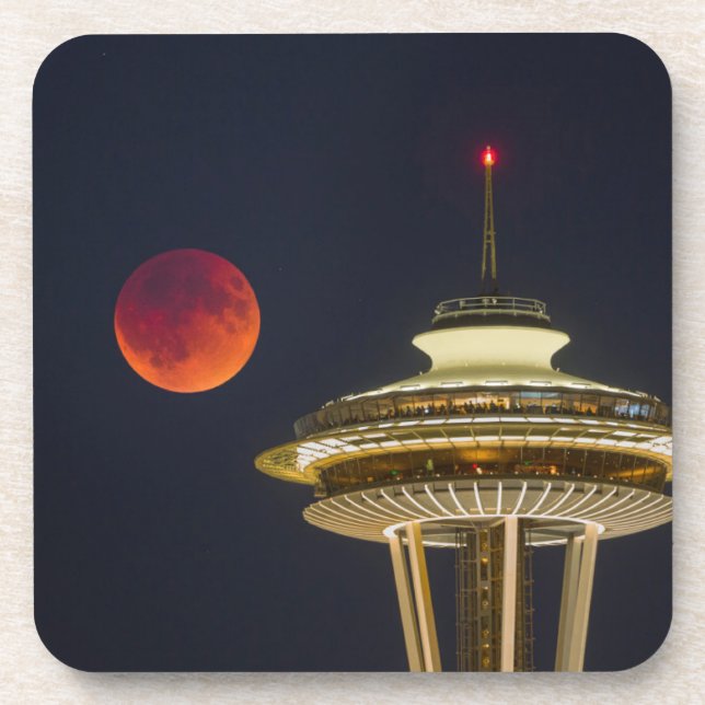 Porta-copo Lua de Sangue | Agulha Espacial de Seattle (Frente)