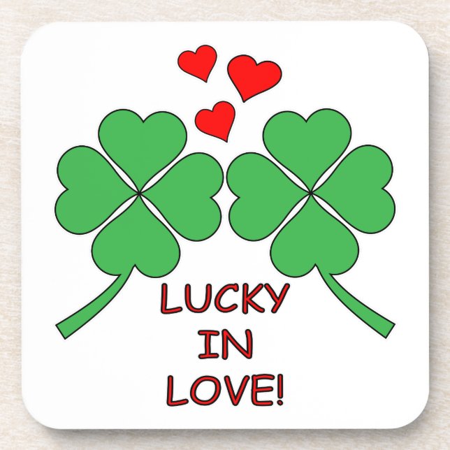 Porta-copo Lucky In Love Heart Clover (Frente)