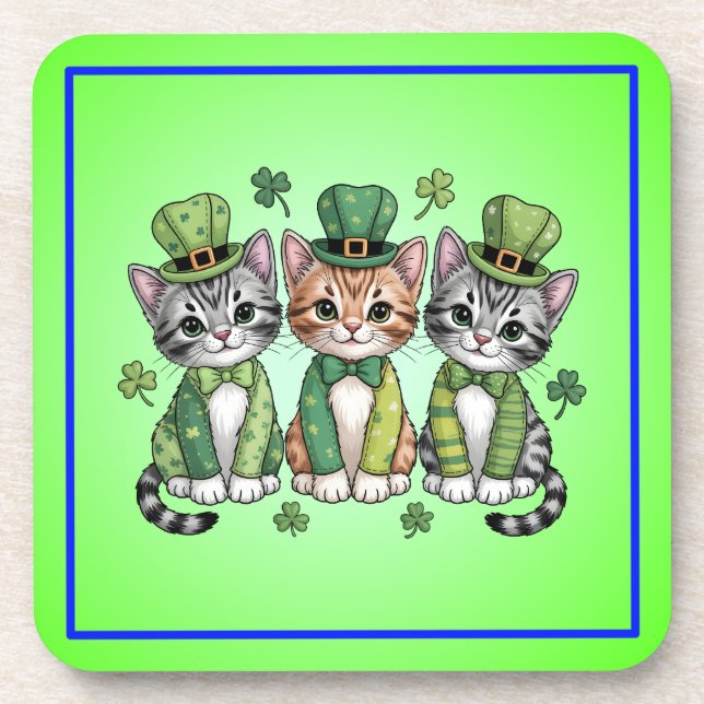 Porta-copo Lucky St. Patrick’s Day Kittens-47474 (Frente)
