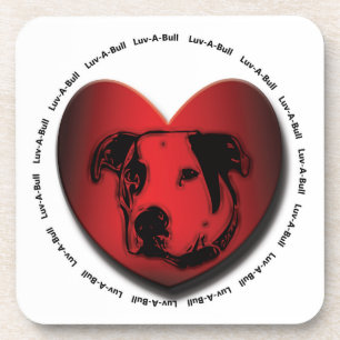Porta-copo Luv-A-Bull American Bulldog Pit Bull Heart