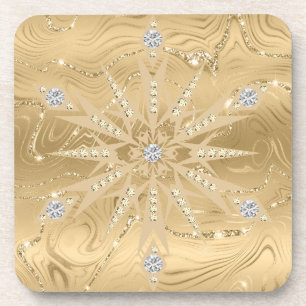 Porta-copo Luxo Floco de Neve Diamante Brilhante Dourado
