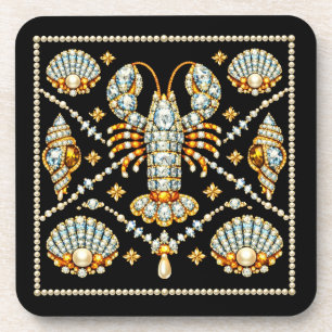 Porta-copo Luxo Lagosta Desenho Padronizado Bijuteria Diamant