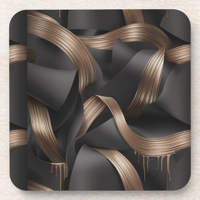 Porta-copo Luxo Masculino Moderno com Ênfase em Bronze Fluido (Frente)