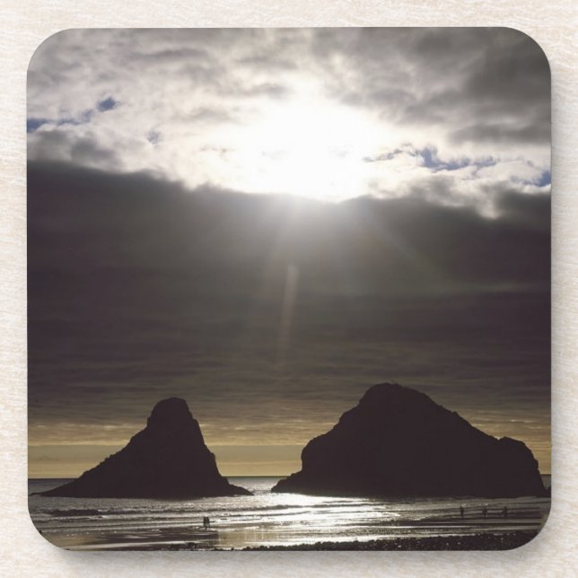 Porta-copo Luz sobre Ocean Rocks Oregon (Frente)