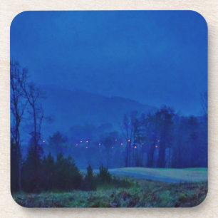 Porta-copo Luzes brilhantes em uma montanha azul