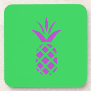 Porta-copo Maçã de pinheiro roxo em verde.