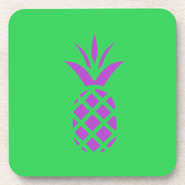 Porta-copo Maçã de pinheiro roxo em verde. (Frente)