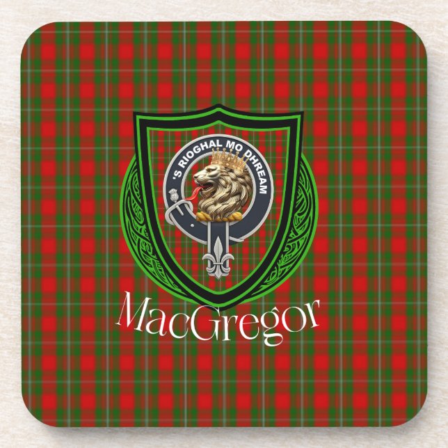 Porta-copo MacGregor Scottish Clan Tartan & Crest (Frente)