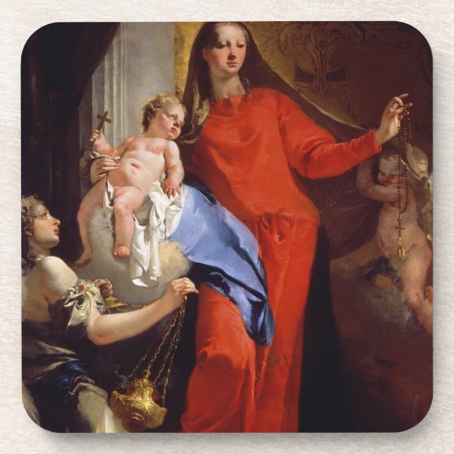 Porta-copo Madonna do rosário (óleo em canvas) (Frente)