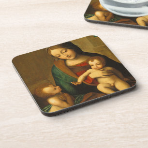 Porta-copo Madonna e criança com santos