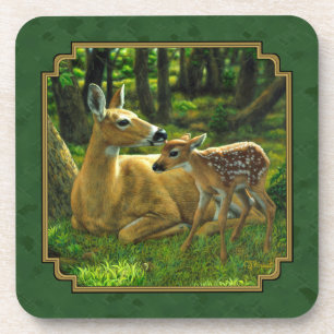 Porta-copo Madre Deer e Fawn Forest Green