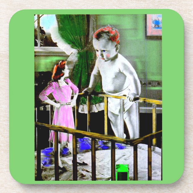 Porta-copo Mãe dos anos 40 e seu bebê gigante (Frente)