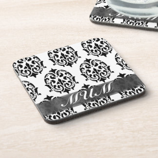 Porta-copo Mãe personalizada de damascos preto e branco
