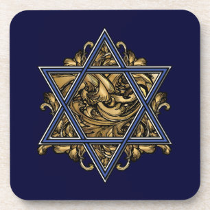 Porta-copo Magen David Dourado