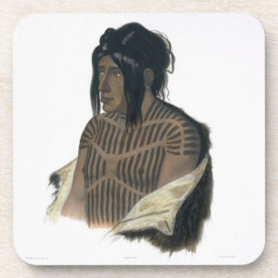 Porta-copo Mahsette-Kuiuab, chefe dos indianos do Cree, placa