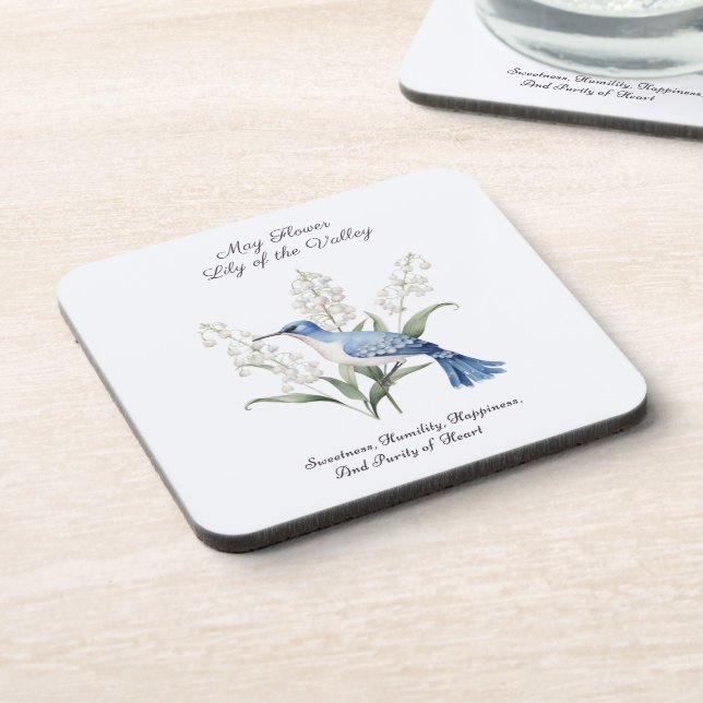 Porta-copo Maio Mês do Nascimento Flor Lily do Vale Aniversár (Left Side)