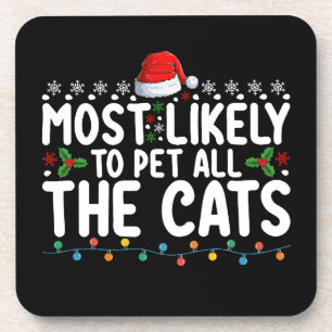 Porta-copo Mais Propenso a Acariciar Todos os Gatos Natal Fam