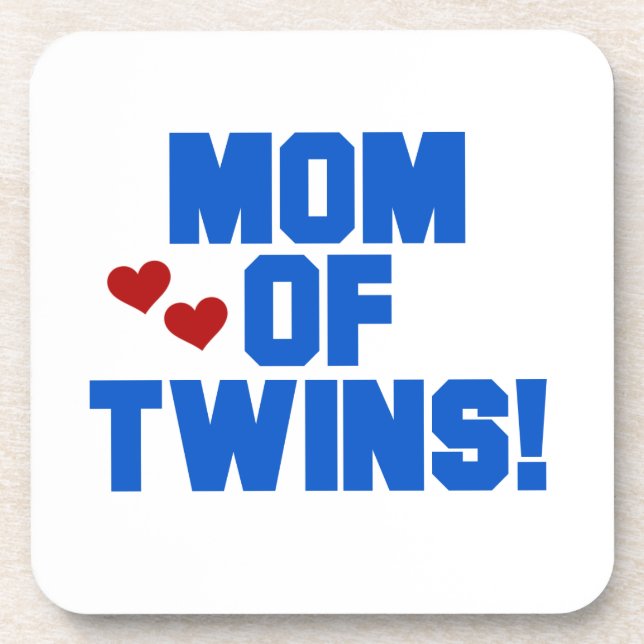 Porta-copo Mamãe de Twins Blue Text Gifts (Frente)