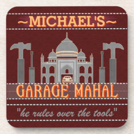Porta-copo Man Cave Funny Garage Mahal Red | Nome personaliza