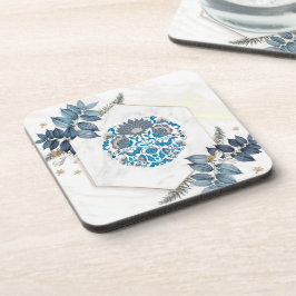 Porta-copo Mandala Illustration, Teal Floral Graphic Art