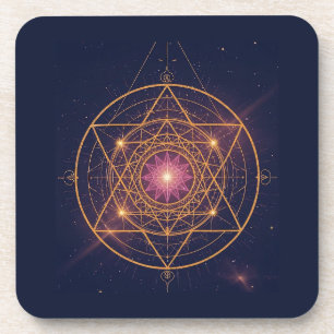 Porta-copo Mandala Luminoso de Harmonia Dourada