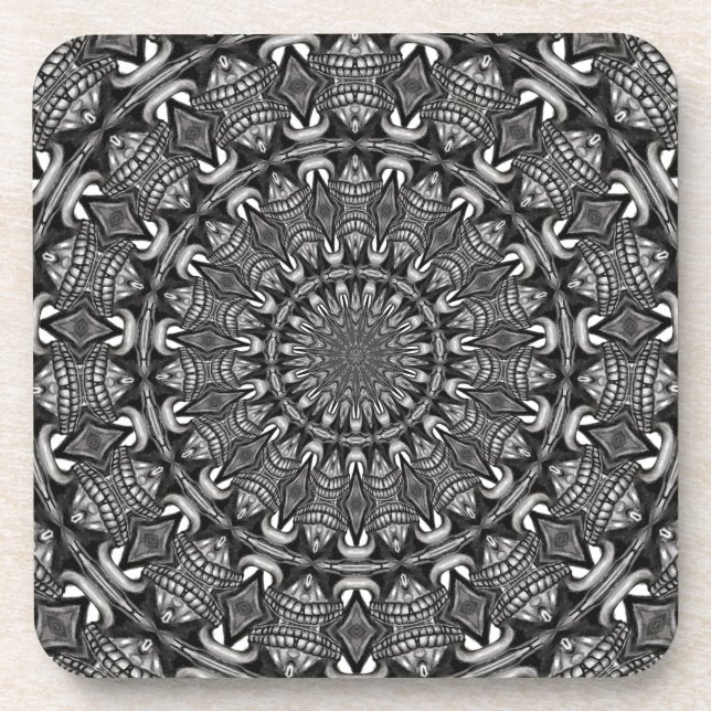 Porta-copo Mandala Monocromático (Frente)