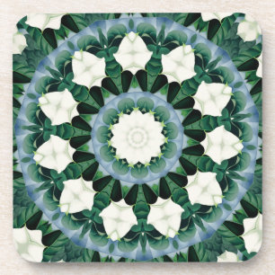 Porta-copo Mandala Verde Sacramento e Azul Cerúleo