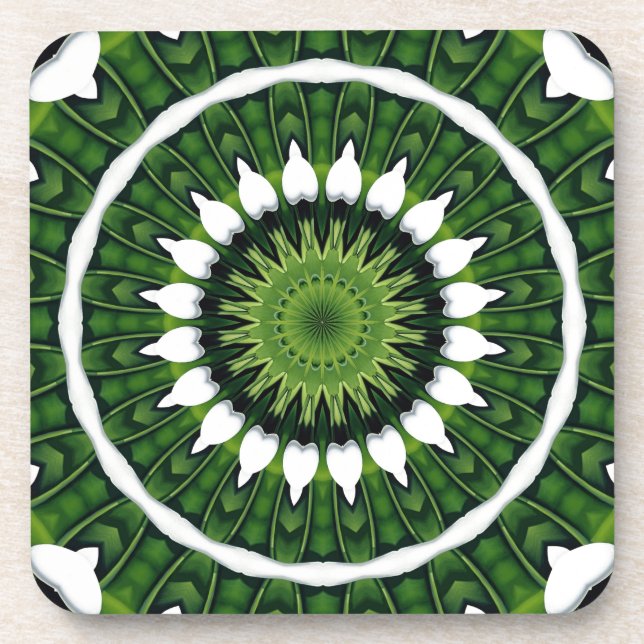Porta-copo Mandala Verde Tropical (Frente)