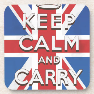 Porta-copo Mantenha a Calma e Continue Bandeira Britânica