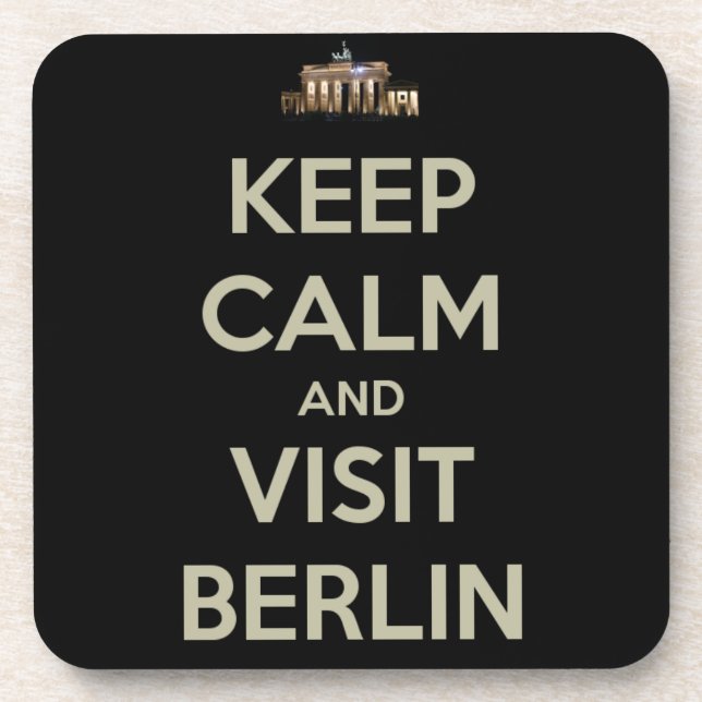 Porta-copo mantenha calma, visite berlin (Frente)
