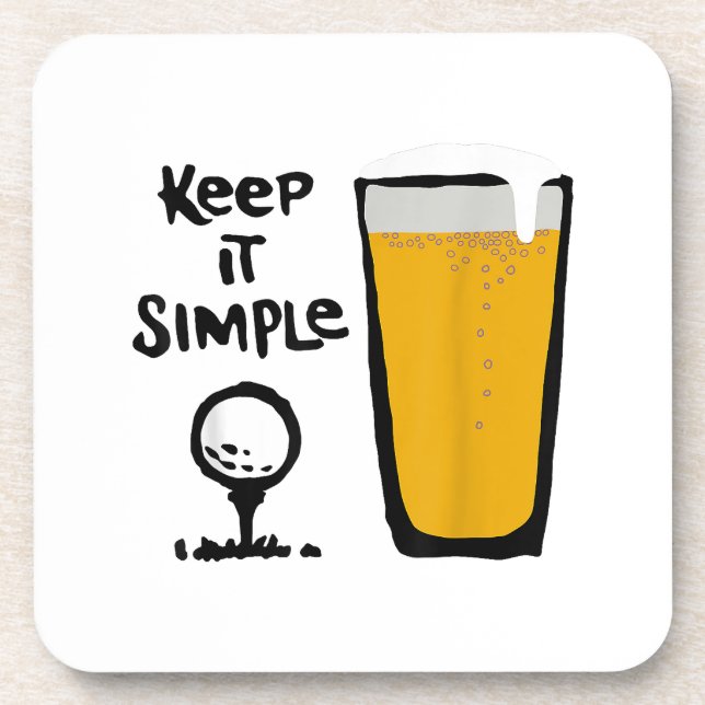 Porta-copo Mantenha-O Simples E Engraçada Cerveja De Golfe (Frente)