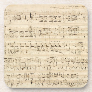Porta-copo Manuscrito de Choque Musical em Folha Antiga