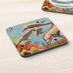Porta-copo Mão Pintada Por Número Golfinhos Reproduzíveis