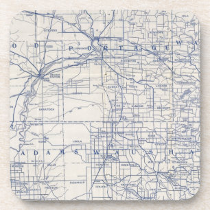 Porta-copo Mapa 2 da Bicicleta de Wisconsin