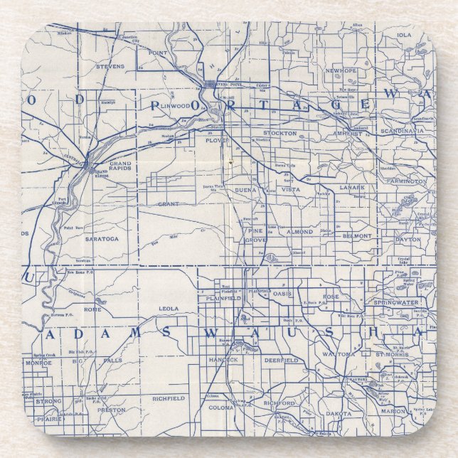 Porta-copo Mapa 2 da Bicicleta de Wisconsin (Frente)