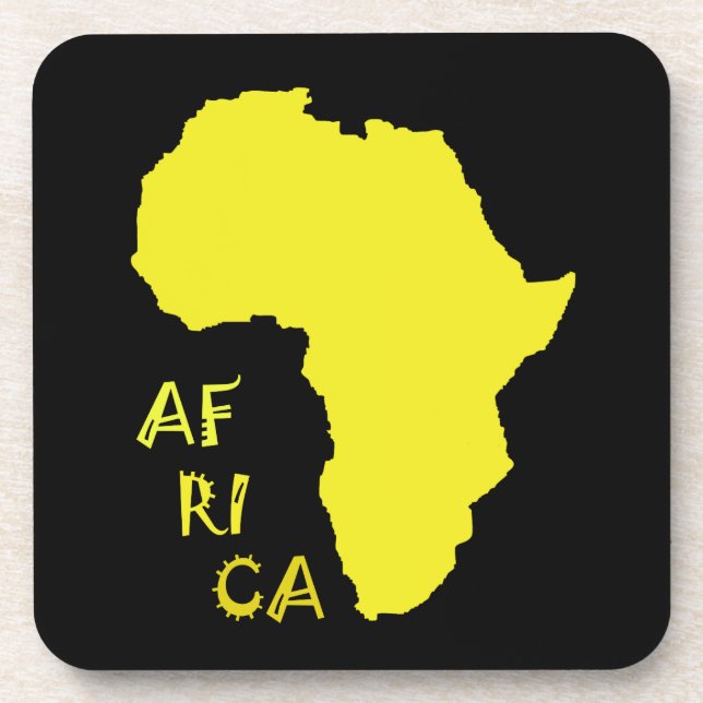 Porta-copo Mapa Africano Amarelo Funky (Frente)