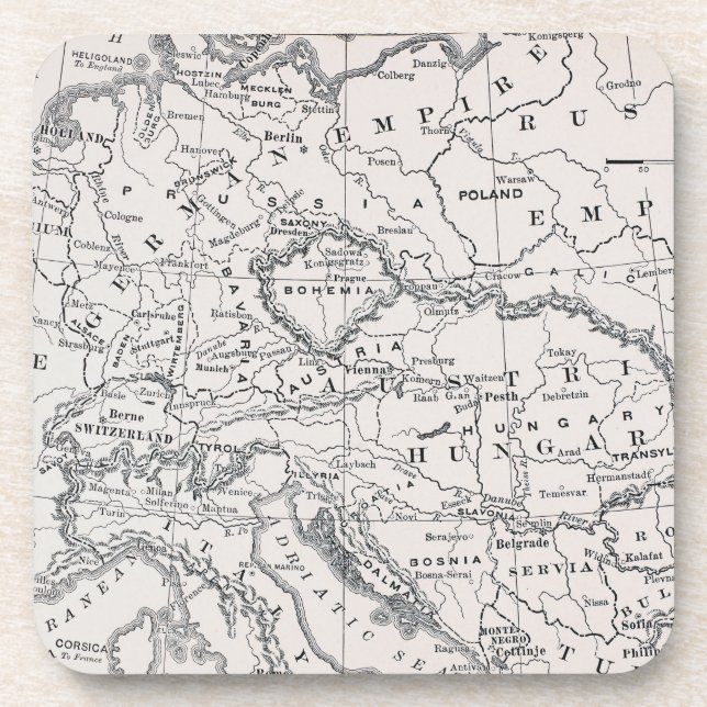 PORTA-COPO MAPA: ALEMANHA E ÁUSTRIA (Frente)