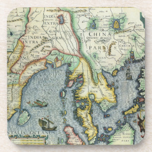 Porta-copo Mapa Antigo Asiático do Século XVII, Mercator / Ho