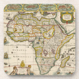 Porta-copo Mapa antigo da África por Hondius e Jansson