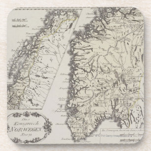 Porta-copo Mapa antigo de Noruega