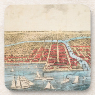 Porta-copo MAPA: CHICAGO, c1857